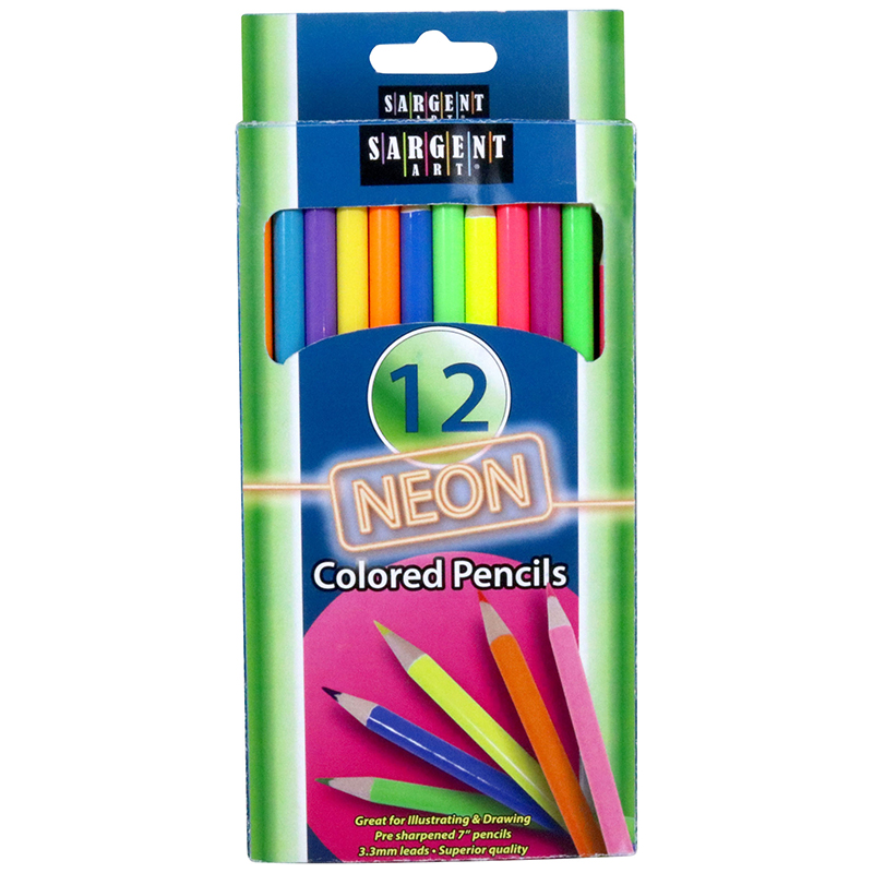 Neon Colored Pencils, 12 Colors